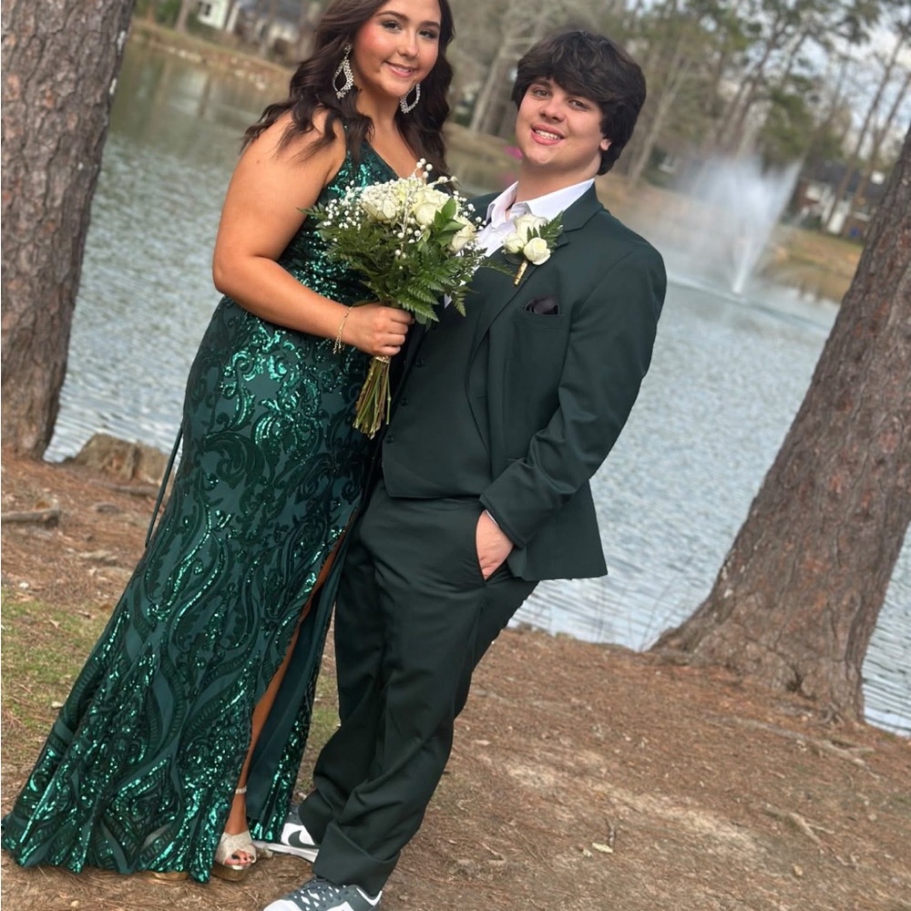 Elegant Green Sequin Gown